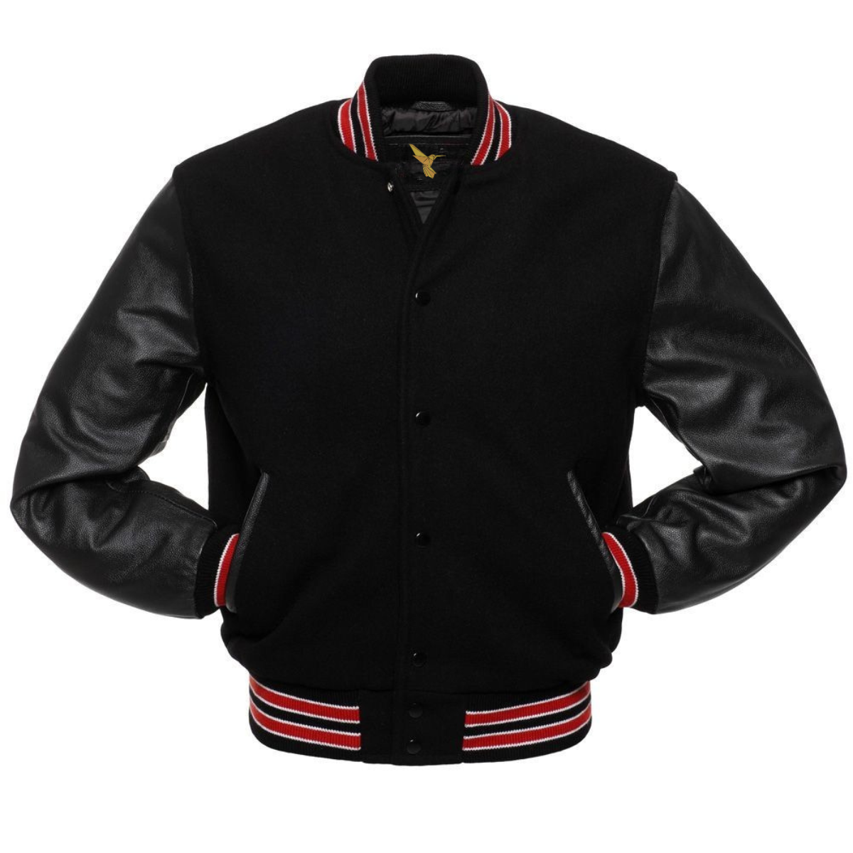 Leather Varsity Jacket Front Image