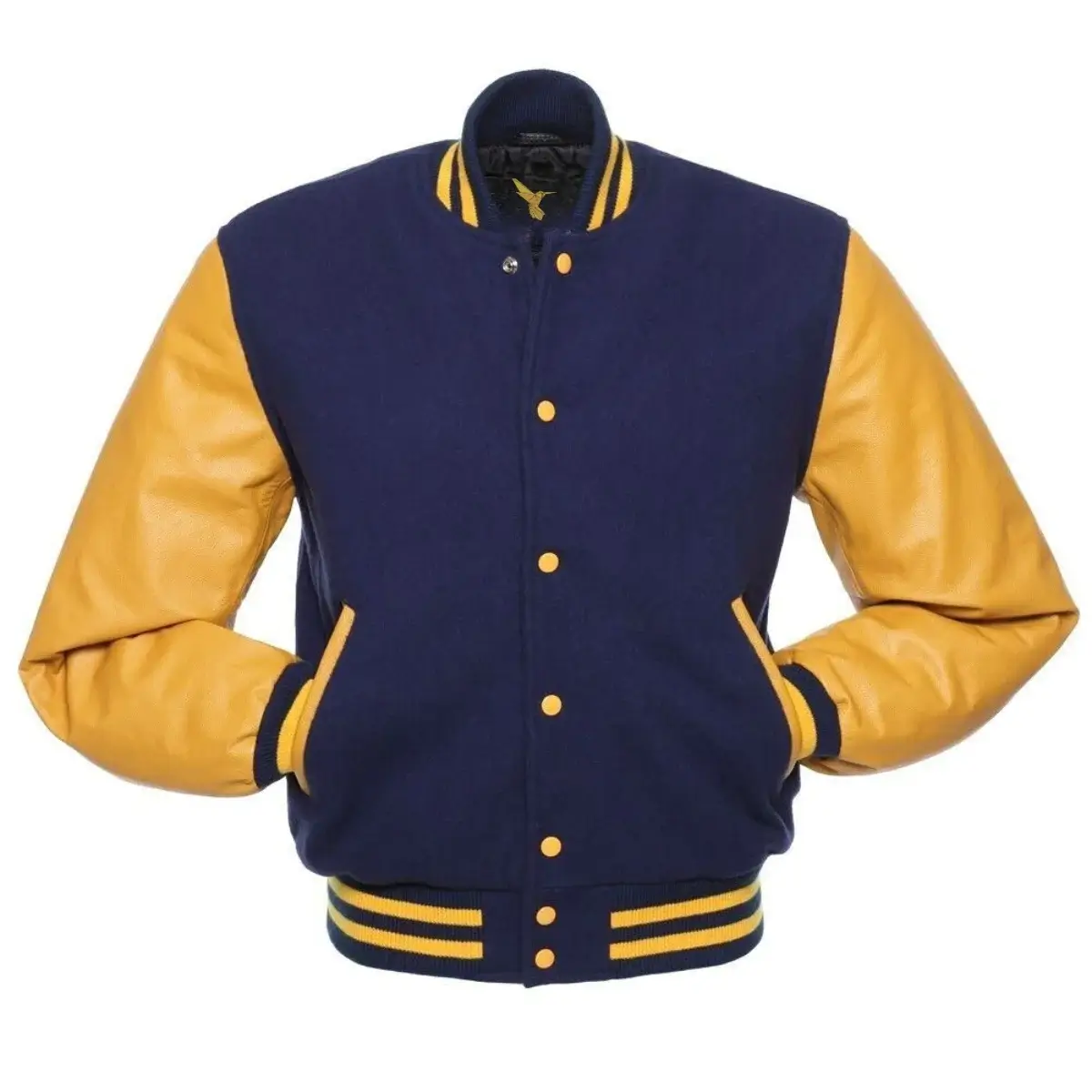 Front Image of Blue Varsity Jacket