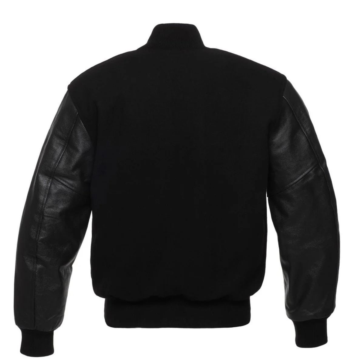 Back Image of Black Varsity Jacket