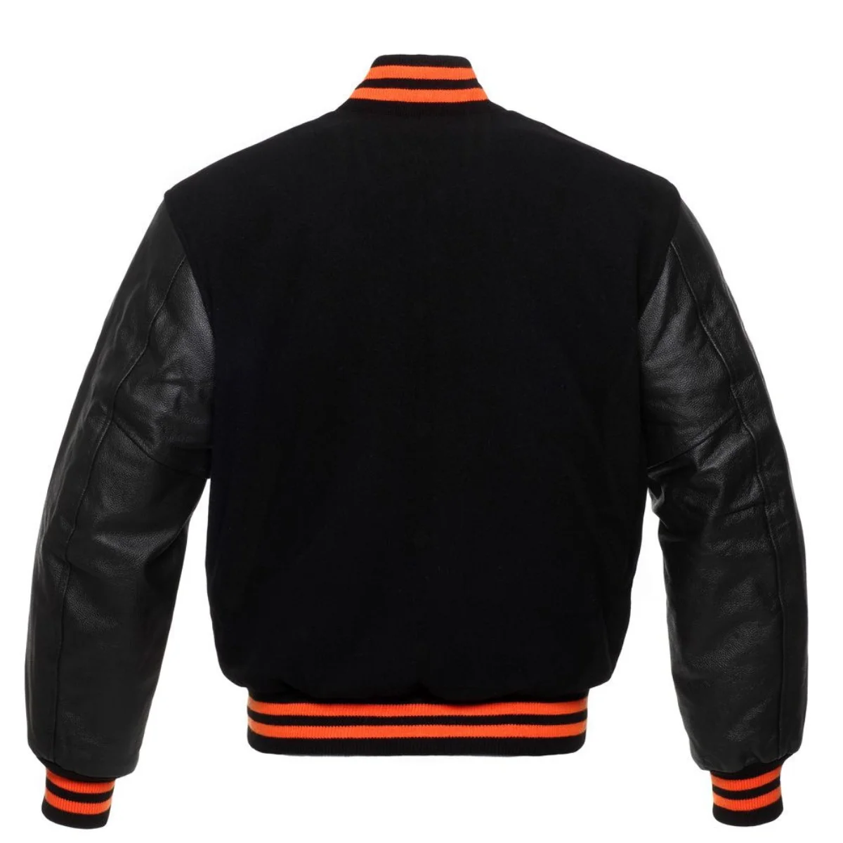 Back Image of Black Varsity Jacket