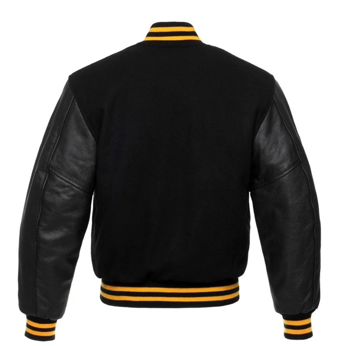 Back Image of Black Varsity Jacket