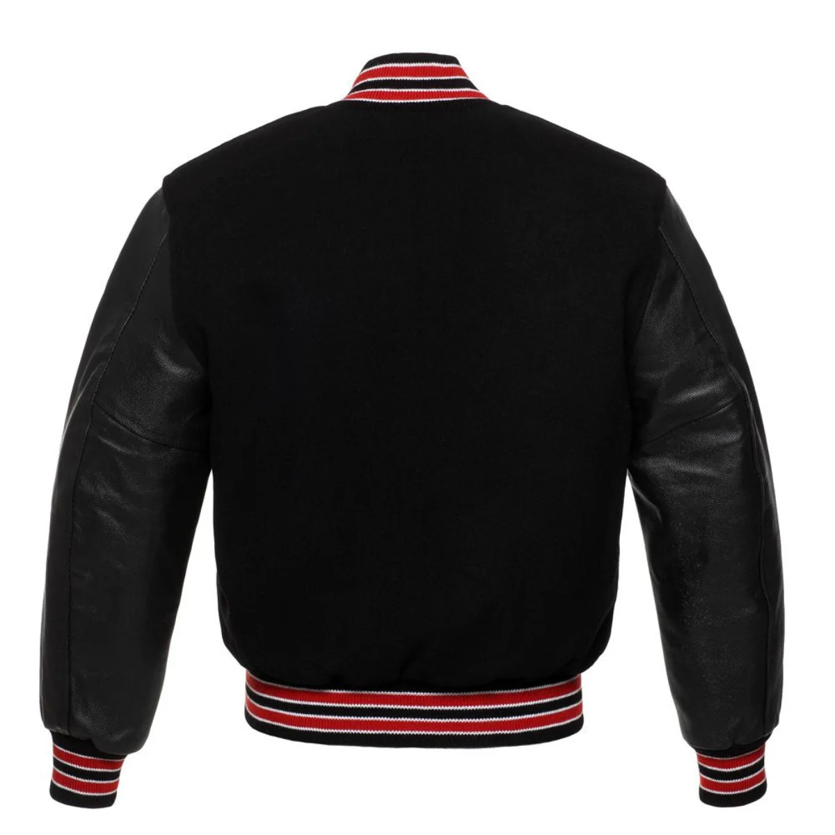 Back Image of Black Varsity Jacket