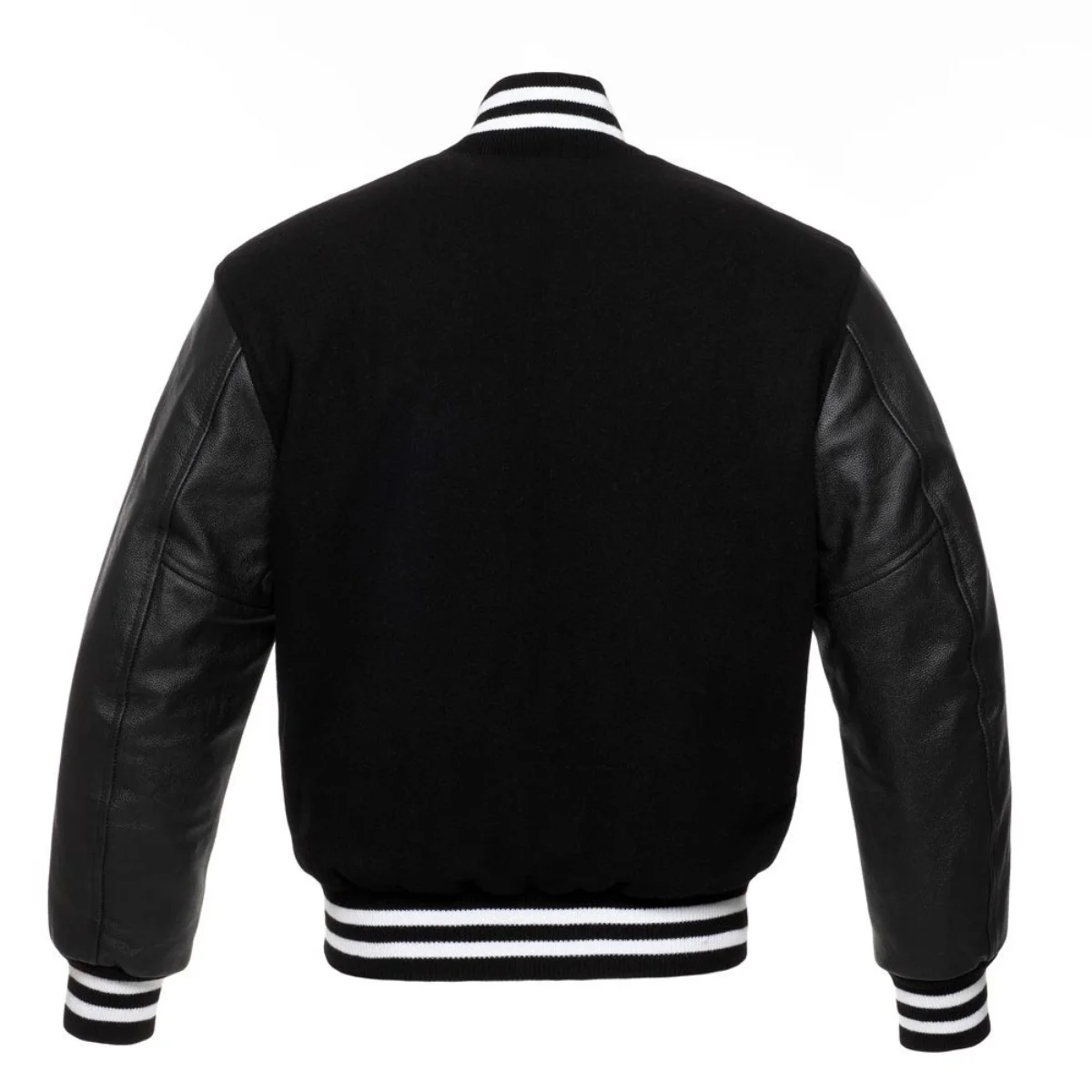 Back Image of Black Varsity Jacket