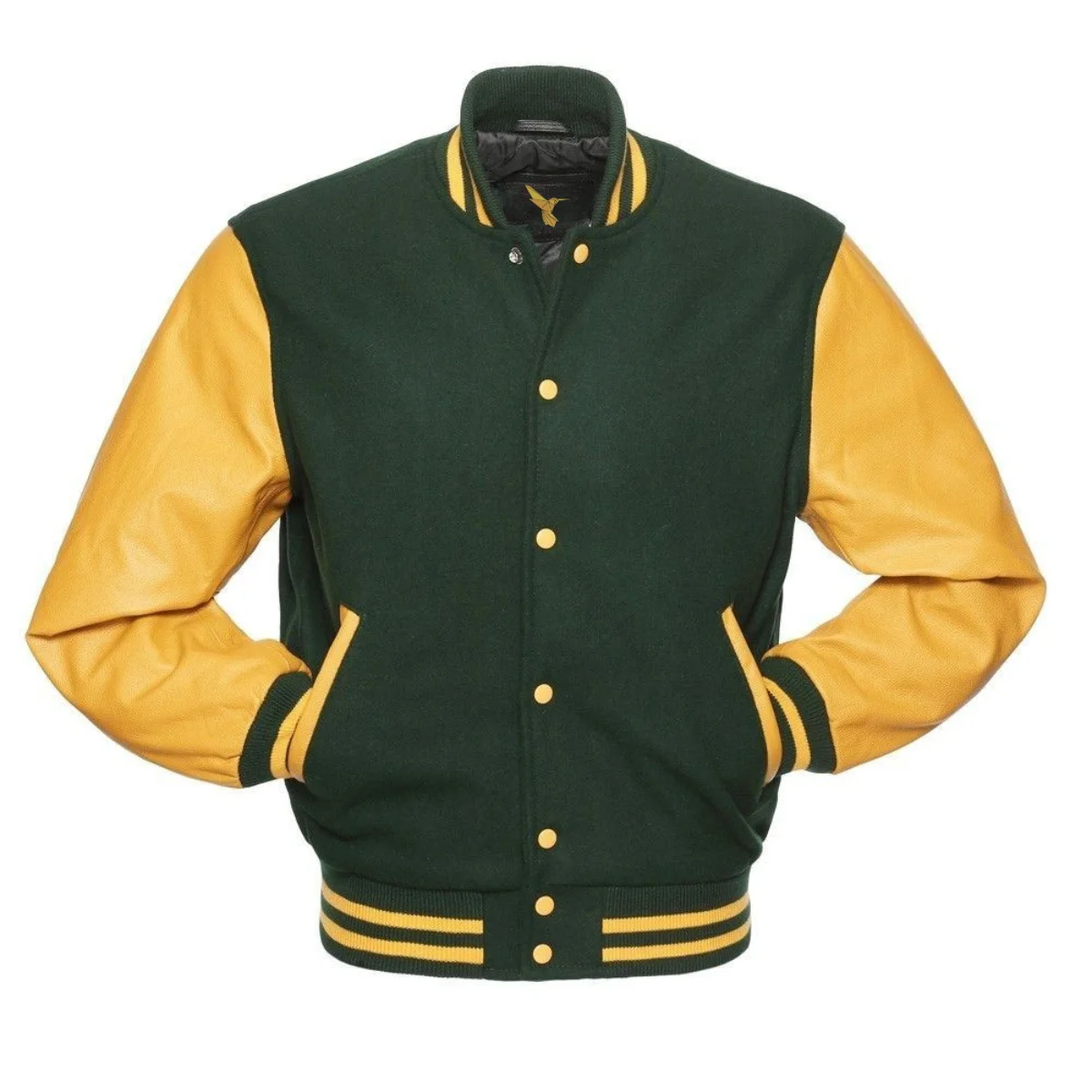 Front Image of Green Varsity Jacket