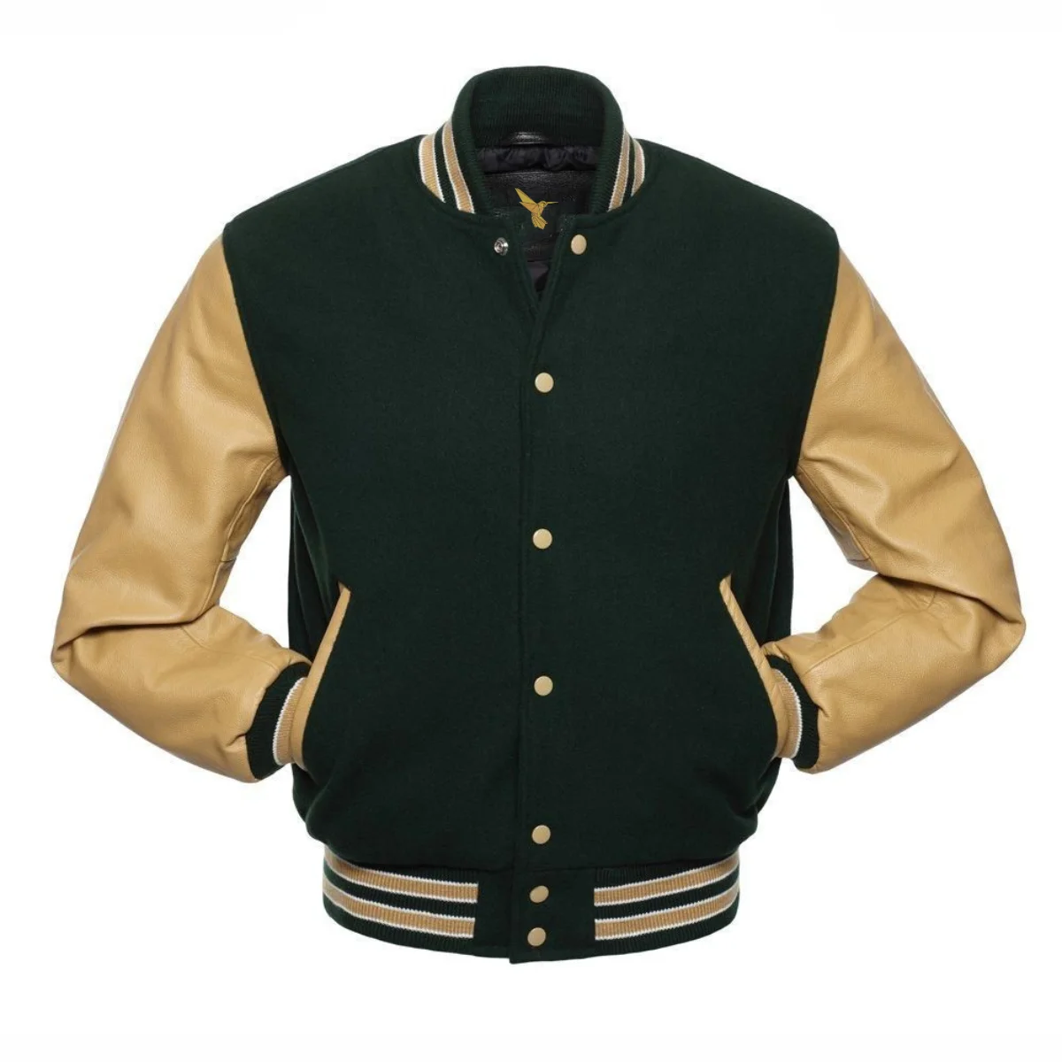 Front Image of Green Varsity Jacket