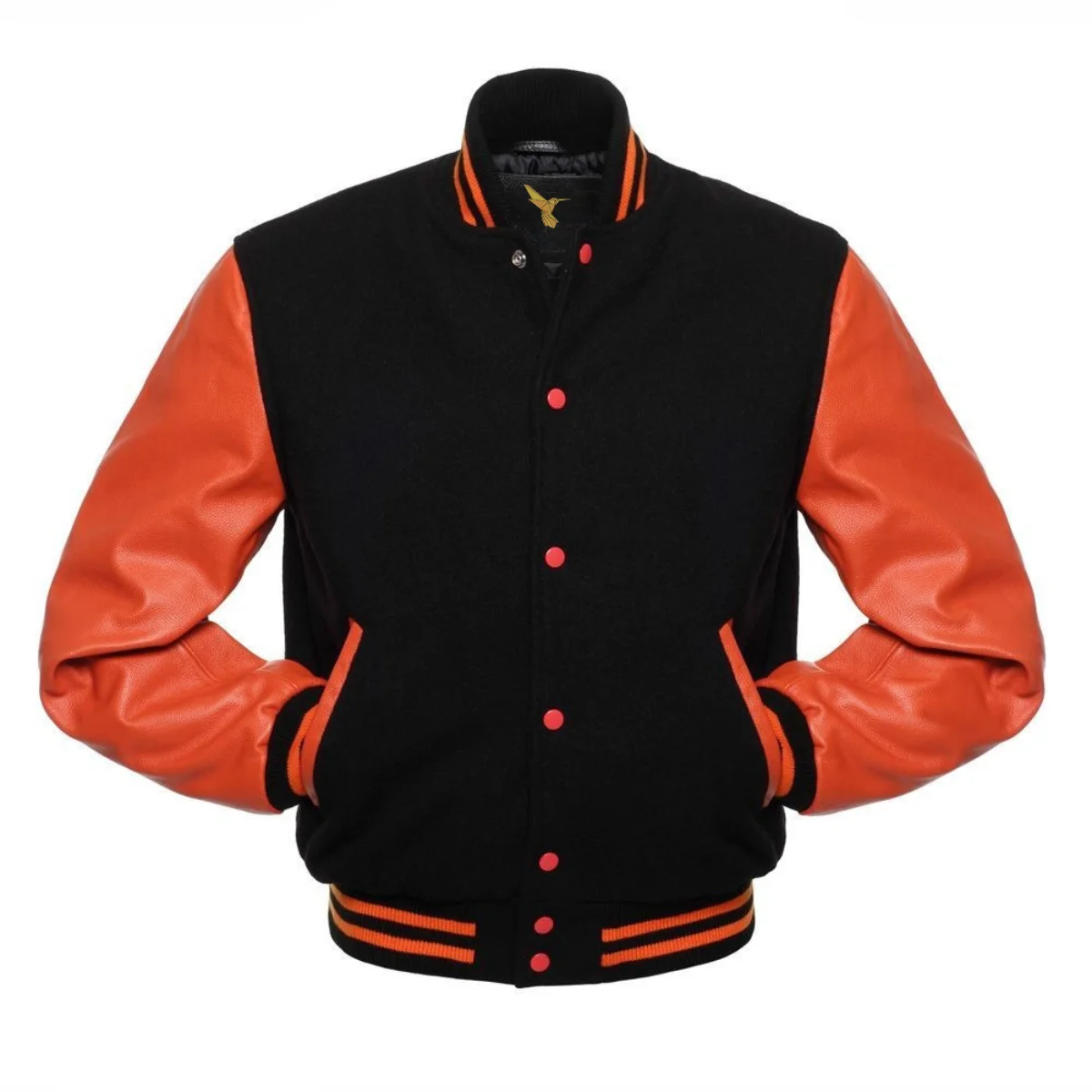 Leather Varsity Jacket Front Image