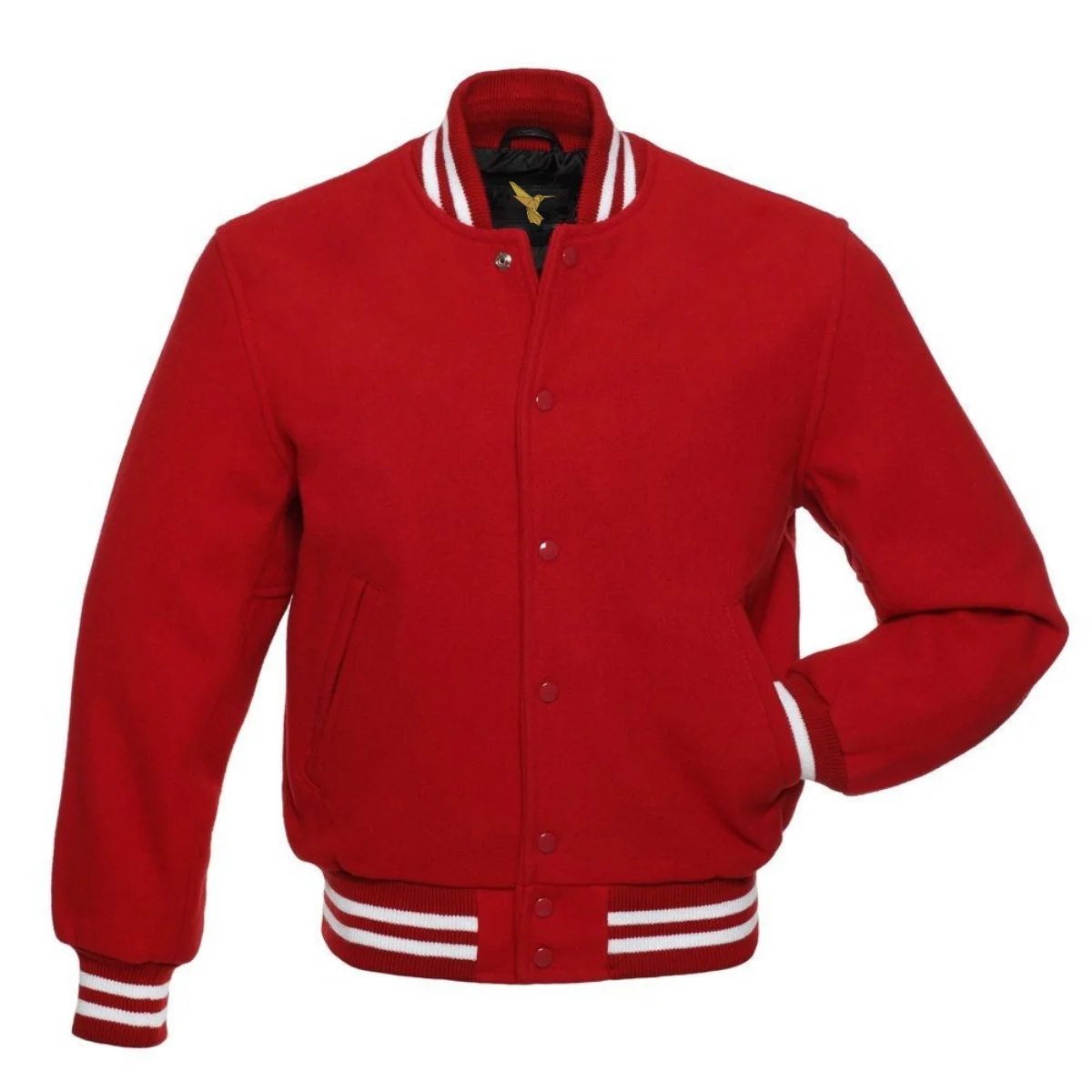 Left Image of Red Varsity Jacket