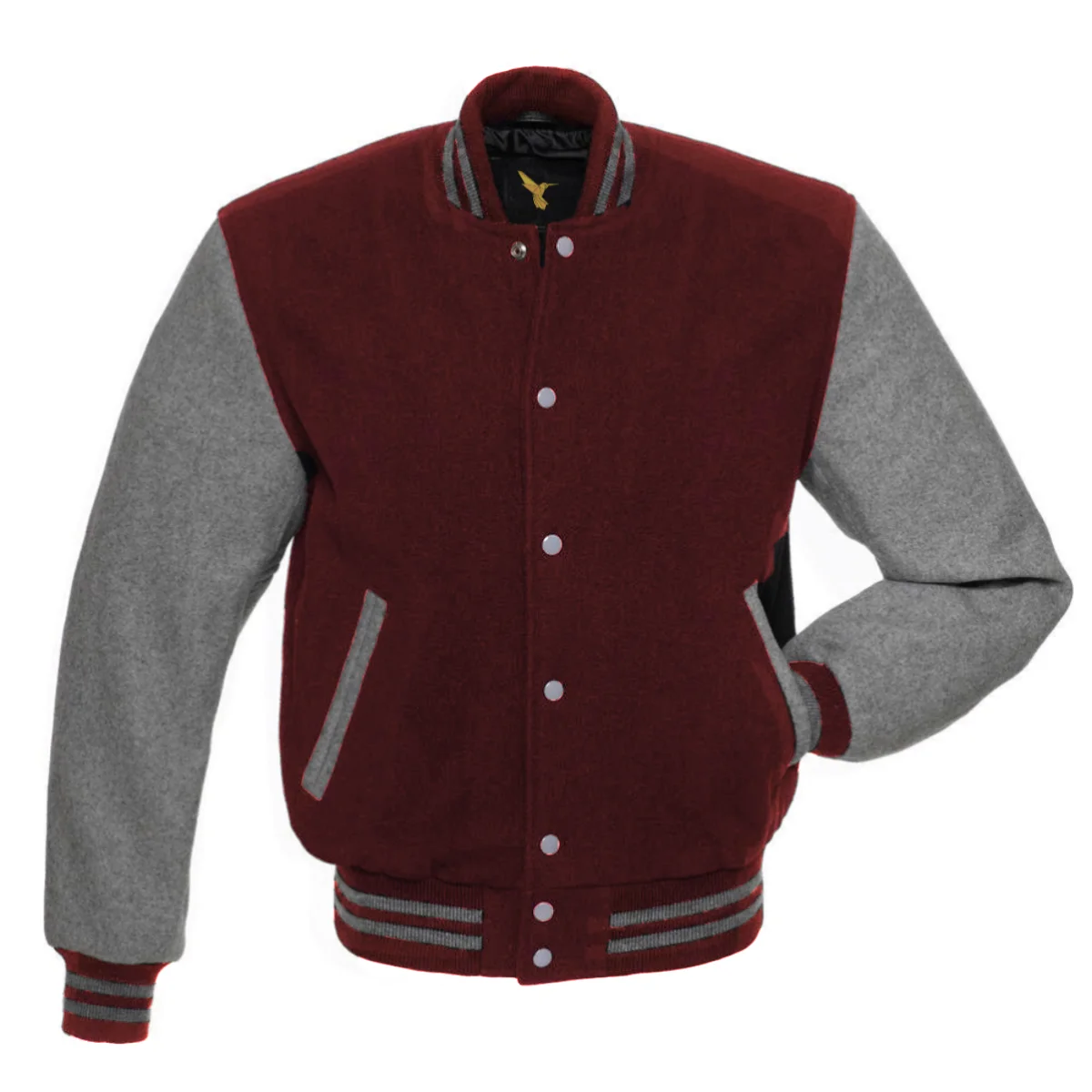 Left Image of Red Varsity Jacket