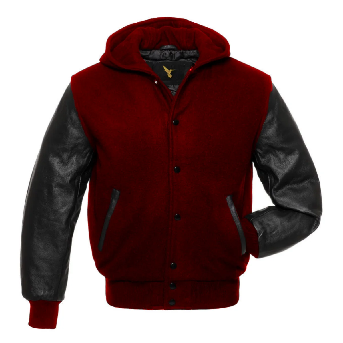 Left Image of Red Varsity Jacket