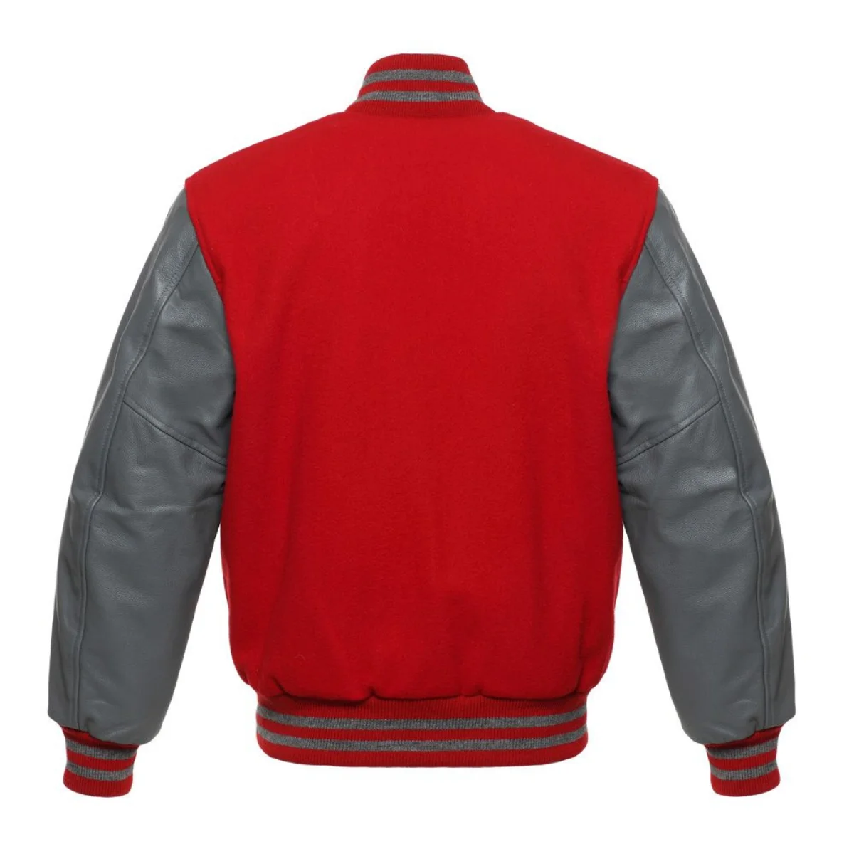 Back Image of Faux Leather Varsity Jacket