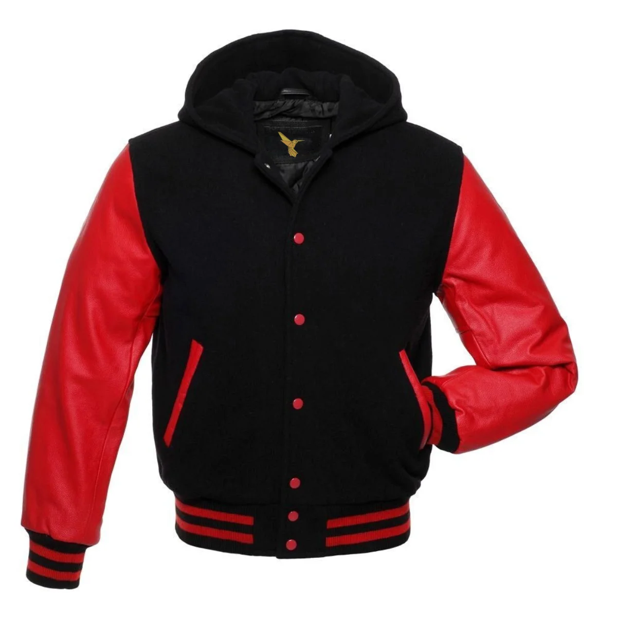 Inner Side of Hooded Varsity Jacket