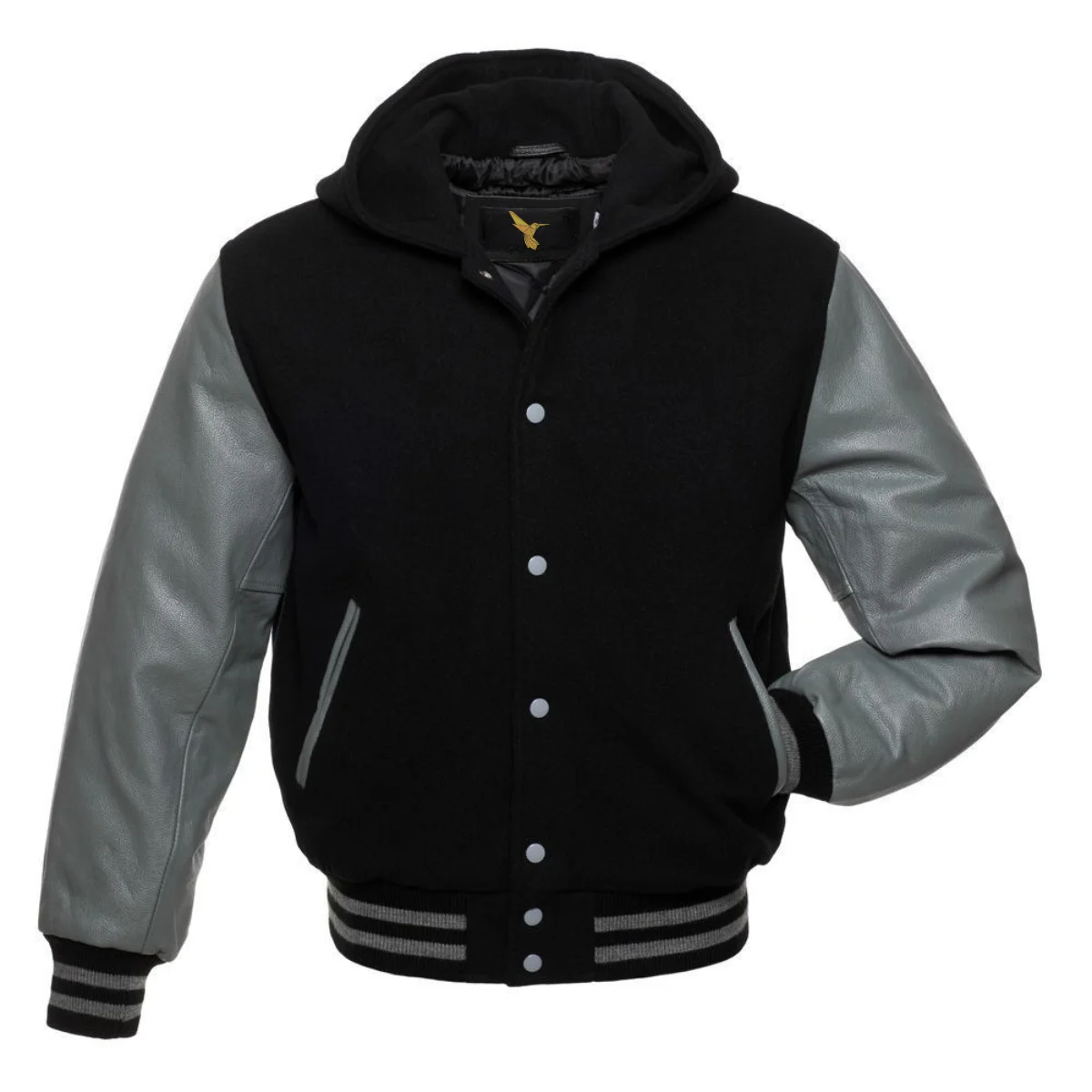 Inner Side of Hooded Varsity Jacket