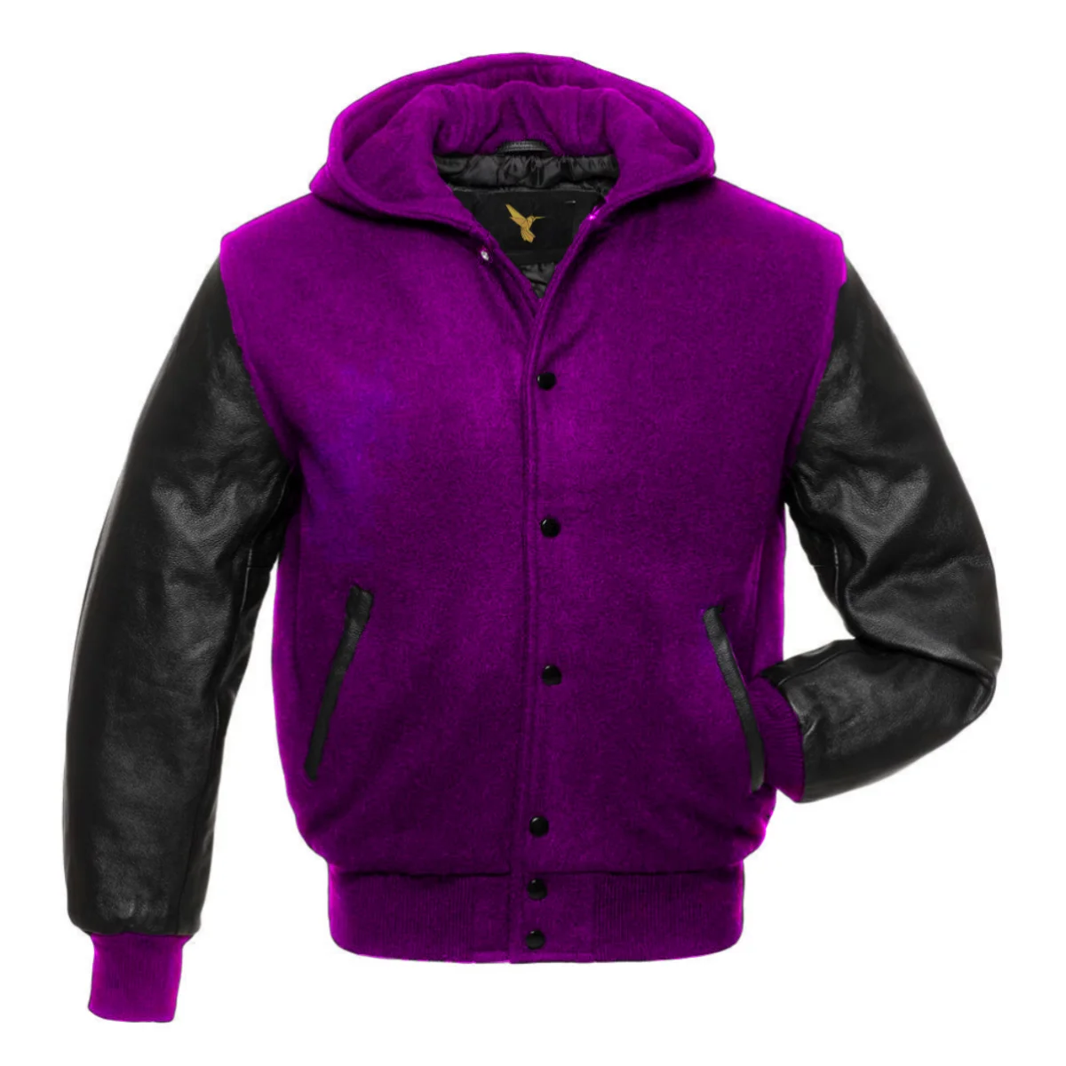 Inner Side of Hooded Varsity Jacket